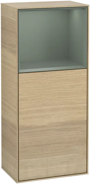 Obrázek VILLEROY BOCH Finion Side cabinet, with lighting, 1 door, 418 x 936 x 270 mm, Oak Veneer / Olive Matt Lacquer #G500GMPC
