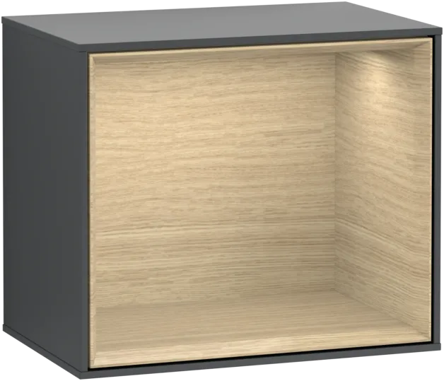 Bild von VILLEROY BOCH Finion Regalmodul, mit Beleuchtung, 418 x 340 x 270 mm, Midnight Blue Matt Lacquer / Oak Veneer #G580PCHG
