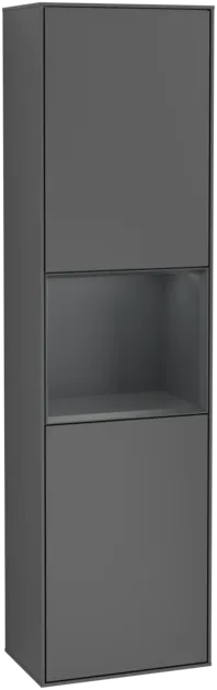 Bild von VILLEROY BOCH Finion Hochschrank, mit Beleuchtung, 2 Türen, 418 x 1516 x 270 mm, Anthracite Matt Lacquer / Midnight Blue Matt Lacquer #G460HGGK
