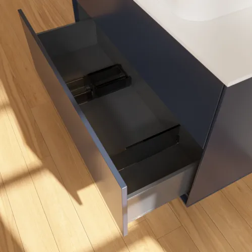 Bild von VILLEROY BOCH Finion Waschbeckenunterschrank, mit Beleuchtung, 2 Auszüge, 1000 x 603 x 501 mm, Midnight Blue Matt Lacquer / Glass White Matt #G64100HG