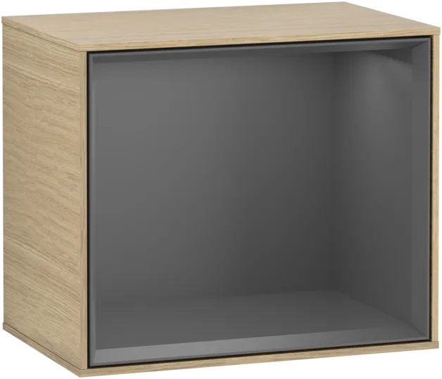 Bild von VILLEROY BOCH Finion Regalmodul, mit Beleuchtung, 418 x 340 x 270 mm, Oak Veneer / Anthracite Matt Lacquer #G580GKPC