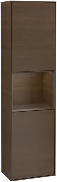 Bild von VILLEROY BOCH Finion Hochschrank, mit Beleuchtung, 2 Türen, 418 x 1516 x 270 mm, Walnut Veneer / Walnut Veneer #G460GNGN