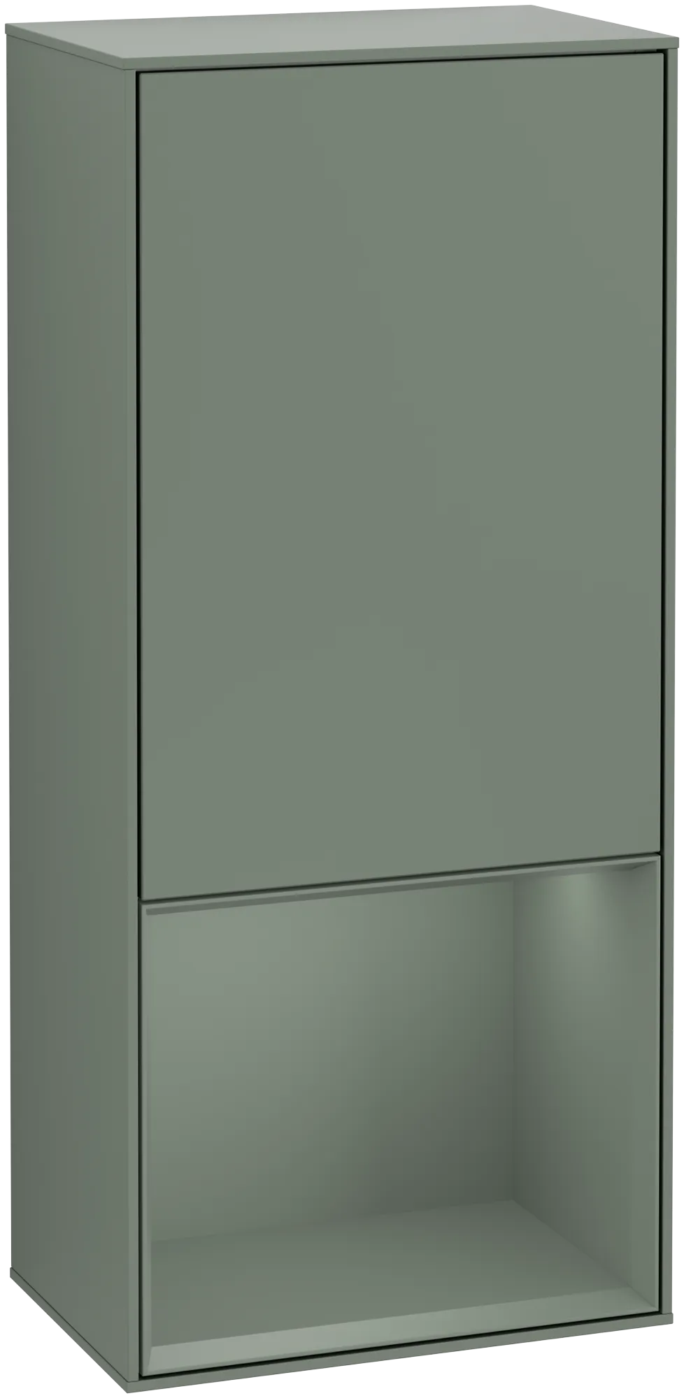 Bild von VILLEROY BOCH Finion Seitenschrank, mit Beleuchtung, 1 Tür, 418 x 936 x 270 mm, Olive Matt Lacquer / Olive Matt Lacquer #G540GMGM