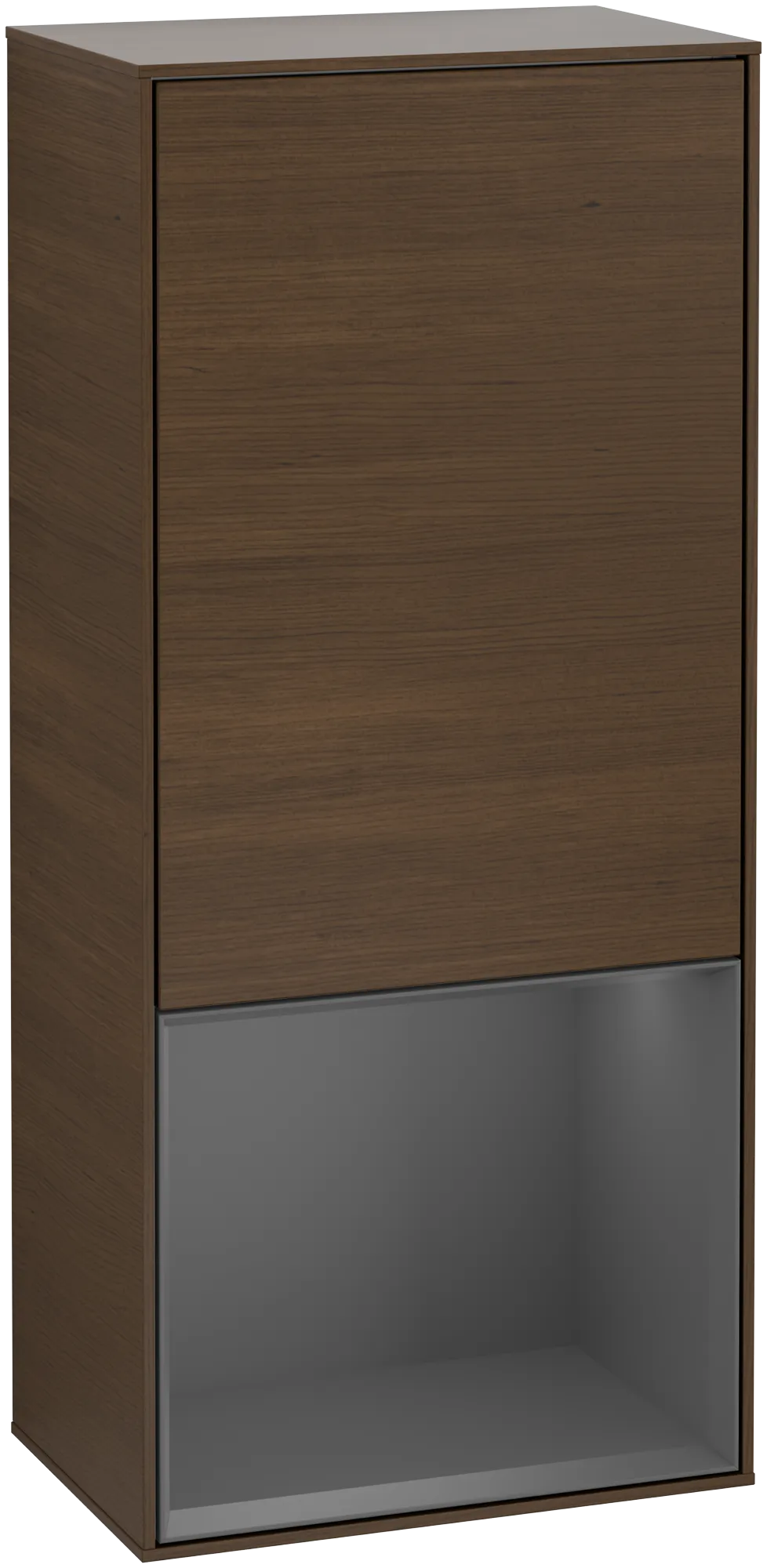 Obrázek VILLEROY BOCH Finion Side cabinet, with lighting, 1 door, 418 x 936 x 270 mm, Walnut Veneer / Anthracite Matt Lacquer #G540GKGN
