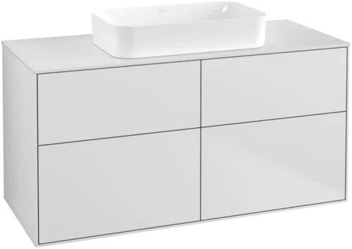 Bild von VILLEROY BOCH Finion Waschbeckenunterschrank, mit Beleuchtung, 4 Auszüge, 1200 x 603 x 501 mm, White Matt Lacquer / Glass White Matt #G67100MT