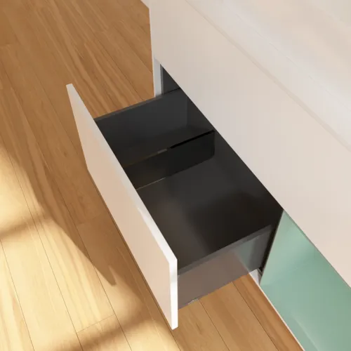 Bild von VILLEROY BOCH Finion Waschbeckenunterschrank, mit Beleuchtung, 2 Auszüge, 1000 x 603 x 501 mm, White Matt Lacquer / Olive Matt Lacquer / Glass White Matt #G661GMMT