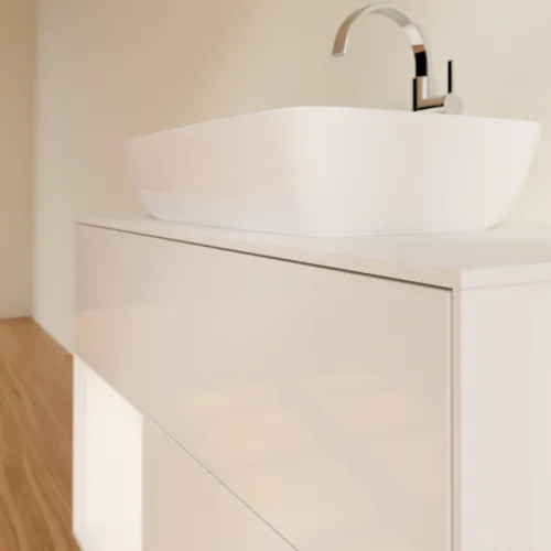 Bild von VILLEROY BOCH Finion Waschbeckenunterschrank, mit Beleuchtung, 2 Auszüge, 1000 x 603 x 501 mm, Glossy White Lacquer / White Matt Lacquer / Glass White Matt #G771MTGF