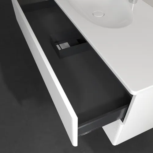 Bild von VILLEROY BOCH Antao Waschbeckenunterschrank, 2 Auszüge, 1188 x 504 x 493 mm, Front mit Struktur, White Matt Lacquer #K06100MT