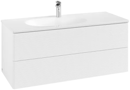 Picture of VILLEROY BOCH Antao Vanity unit, 2 pull-out compartments, 1188 x 504 x 493 mm, Front with grain texture, White Matt Lacquer #K06100MT