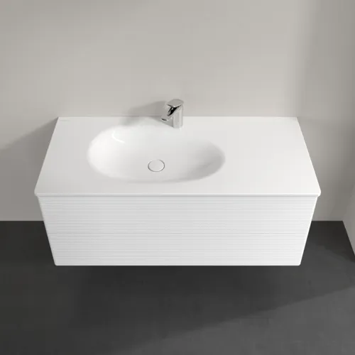 Bild von VILLEROY BOCH Antao Waschbeckenunterschrank, 2 Auszüge, 1188 x 504 x 493 mm, Front mit Struktur, White Matt Lacquer #K06100MT