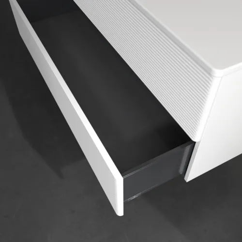 Bild von VILLEROY BOCH Antao Waschbeckenunterschrank, 2 Auszüge, 1188 x 504 x 493 mm, Front mit Struktur, White Matt Lacquer #K06100MT