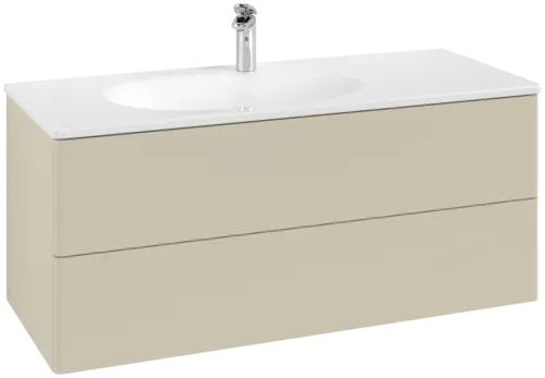 Bild von VILLEROY BOCH Antao Waschbeckenunterschrank, 2 Auszüge, 1188 x 504 x 493 mm, Front ohne Struktur, Silk Grey Matt Lacquer #K06000HJ