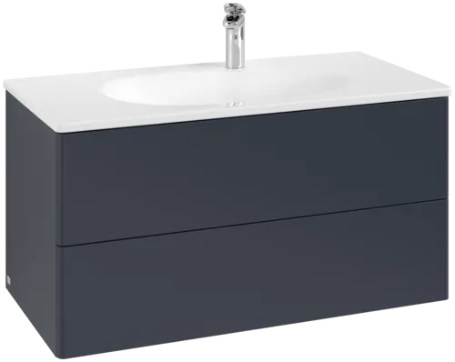 Bild von VILLEROY BOCH Antao Waschbeckenunterschrank, 2 Auszüge, 988 x 504 x 496 mm, Front ohne Struktur, Midnight Blue Matt Lacquer #K05000HG