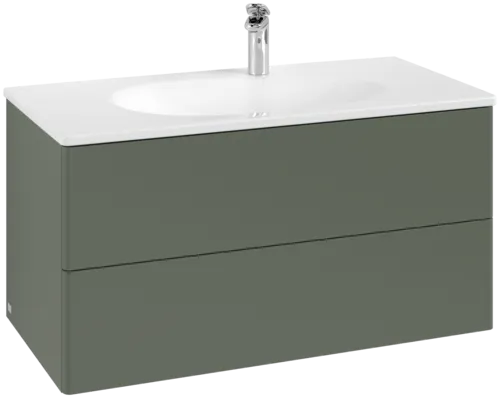 Bild von VILLEROY BOCH Antao Waschbeckenunterschrank, 2 Auszüge, 988 x 504 x 496 mm, Front ohne Struktur, Leaf Green Matt Lacquer #K05000HL