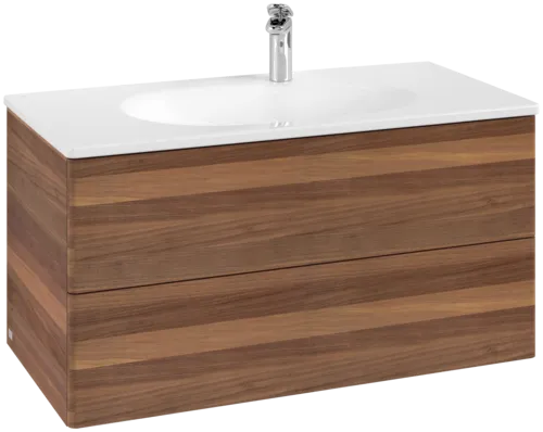 Bild von VILLEROY BOCH Antao Waschbeckenunterschrank, 2 Auszüge, 988 x 504 x 496 mm, Front ohne Struktur, Warm Walnut #K05000HM