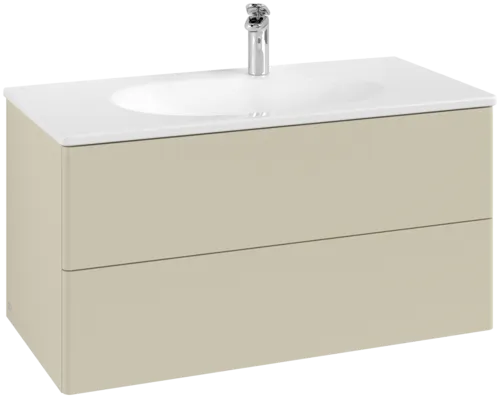 Bild von VILLEROY BOCH Antao Waschbeckenunterschrank, 2 Auszüge, 988 x 504 x 496 mm, Front ohne Struktur, Silk Grey Matt Lacquer #K05000HJ