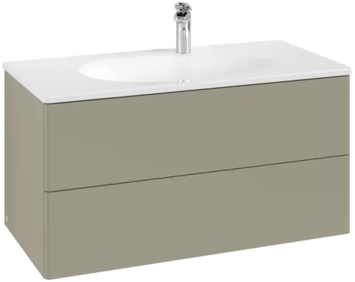 Bild von VILLEROY BOCH Antao Waschbeckenunterschrank, 2 Auszüge, 988 x 504 x 496 mm, Front ohne Struktur, Stone Grey Matt Lacquer #K05000HK