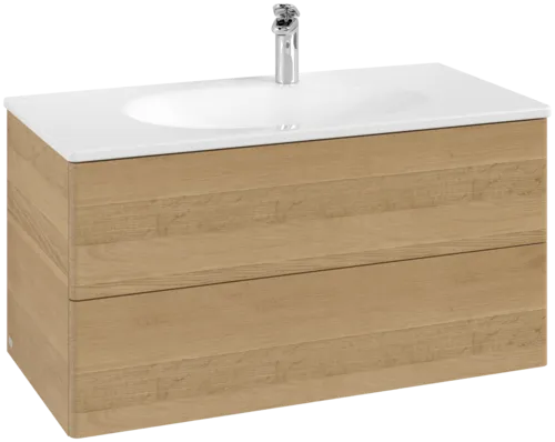 Bild von VILLEROY BOCH Antao Waschbeckenunterschrank, 2 Auszüge, 988 x 504 x 496 mm, Front ohne Struktur, Honey Oak #K05000HN