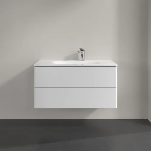 Bild von VILLEROY BOCH Antao Waschbeckenunterschrank, 2 Auszüge, 988 x 504 x 496 mm, Front ohne Struktur, Glossy White Lacquer #K05000GF