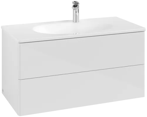 Bild von VILLEROY BOCH Antao Waschbeckenunterschrank, 2 Auszüge, 988 x 504 x 496 mm, Front ohne Struktur, Glossy White Lacquer #K05000GF