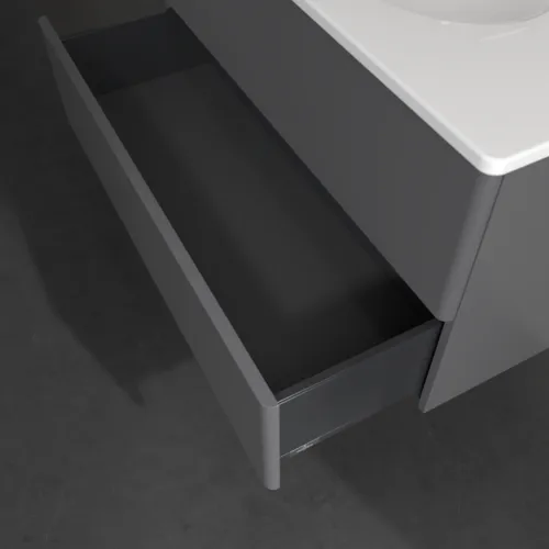 Bild von VILLEROY BOCH Antao Waschbeckenunterschrank, 2 Auszüge, 988 x 504 x 496 mm, Front ohne Struktur, Anthracite Matt Lacquer #K05000GK