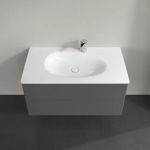Bild von VILLEROY BOCH Antao Waschbeckenunterschrank, 2 Auszüge, 988 x 504 x 496 mm, Front ohne Struktur, Anthracite Matt Lacquer #K05000GK