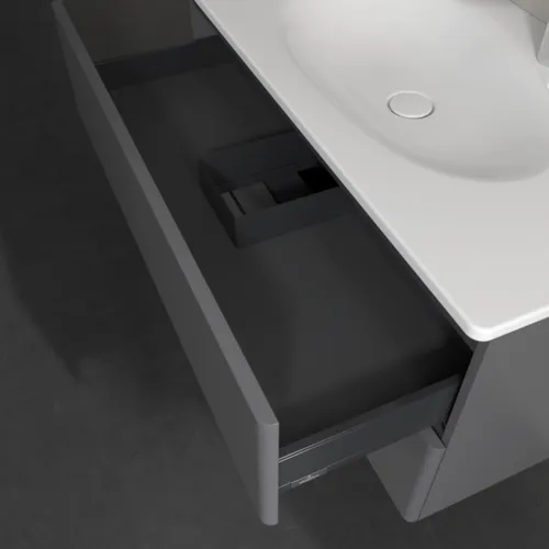 Bild von VILLEROY BOCH Antao Waschbeckenunterschrank, 2 Auszüge, 988 x 504 x 496 mm, Front ohne Struktur, Anthracite Matt Lacquer #K05000GK
