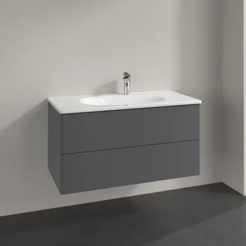 Bild von VILLEROY BOCH Antao Waschbeckenunterschrank, 2 Auszüge, 988 x 504 x 496 mm, Front ohne Struktur, Anthracite Matt Lacquer #K05000GK