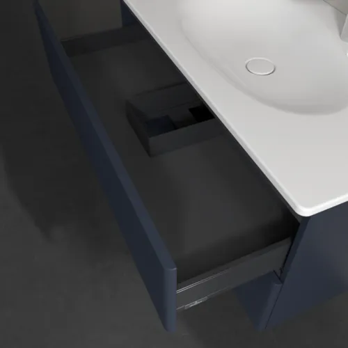 Picture of VILLEROY BOCH Antao Vanity unit, 2 pull-out compartments, 988 x 504 x 496 mm, Front with grain texture, Midnight Blue Matt Lacquer #K05100HG