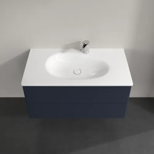 Picture of VILLEROY BOCH Antao Vanity unit, 2 pull-out compartments, 988 x 504 x 496 mm, Front with grain texture, Midnight Blue Matt Lacquer #K05100HG