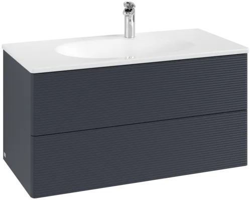 Bild von VILLEROY BOCH Antao Waschbeckenunterschrank, 2 Auszüge, 988 x 504 x 496 mm, Front mit Struktur, Midnight Blue Matt Lacquer #K05100HG