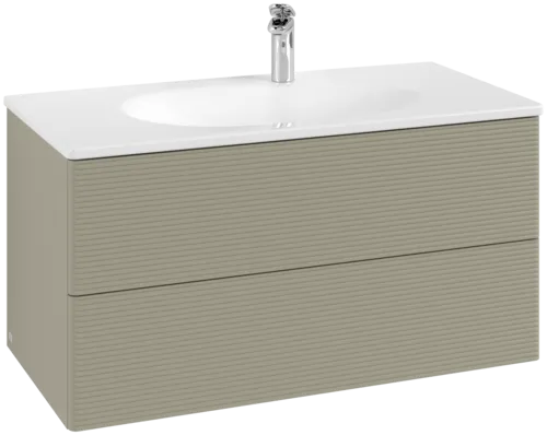 Obrázek VILLEROY BOCH Toaletní skříňka Antao, 2 výsuvy, 988 x 504 x 496 mm, strukturovaná přední strana, matný lak Stone Grey #K05100HK