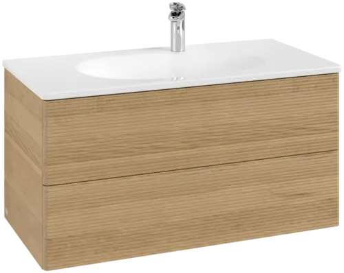 Obrázek VILLEROY BOCH Toaletní skříňka Antao, 2 výsuvy, 988 x 504 x 496 mm, přední část s konstrukcí, medový dub #K05100HN