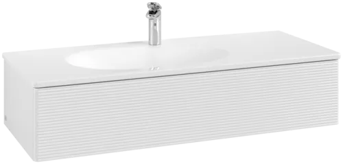 Bild von VILLEROY BOCH Antao Waschbeckenunterschrank, 1 Auszug, 1188 x 256 x 493 mm, Front mit Struktur, Glossy White Lacquer #K03100GF