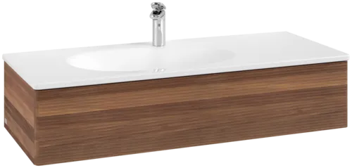 Bild von VILLEROY BOCH Antao Waschbeckenunterschrank, 1 Auszug, 1188 x 256 x 493 mm, Front mit Struktur, Warm Walnut #K03100HM