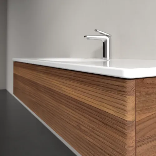 Bild von VILLEROY BOCH Antao Waschbeckenunterschrank, 1 Auszug, 1188 x 256 x 493 mm, Front mit Struktur, Warm Walnut #K03100HM