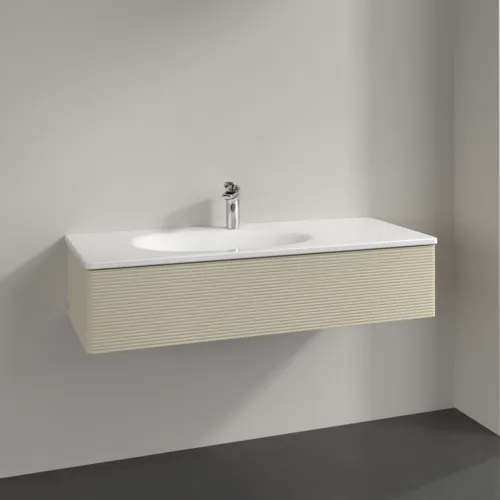 Bild von VILLEROY BOCH Antao Waschbeckenunterschrank, 1 Auszug, 1188 x 256 x 493 mm, Front mit Struktur, Silk Grey Matt Lacquer #K03100HJ