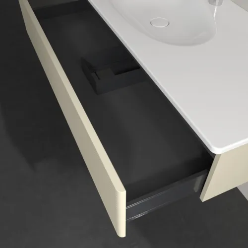 Bild von VILLEROY BOCH Antao Waschbeckenunterschrank, 1 Auszug, 1188 x 256 x 493 mm, Front mit Struktur, Silk Grey Matt Lacquer #K03100HJ