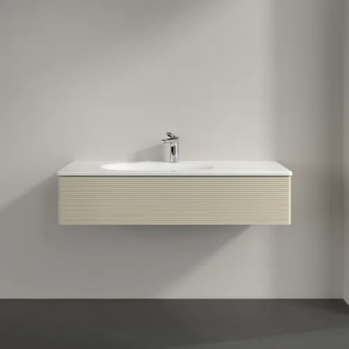 Bild von VILLEROY BOCH Antao Waschbeckenunterschrank, 1 Auszug, 1188 x 256 x 493 mm, Front mit Struktur, Silk Grey Matt Lacquer #K03100HJ