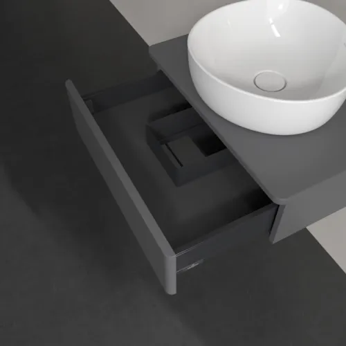 Bild von VILLEROY BOCH Antao Waschbeckenunterschrank, 1 Auszug, 600 x 190 x 500 mm, Front ohne Struktur, Anthracite Matt Lacquer / Anthracite Matt Lacquer #K07010GK