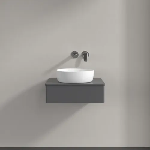 Bild von VILLEROY BOCH Antao Waschbeckenunterschrank, 1 Auszug, 600 x 190 x 500 mm, Front ohne Struktur, Anthracite Matt Lacquer / Anthracite Matt Lacquer #K07010GK