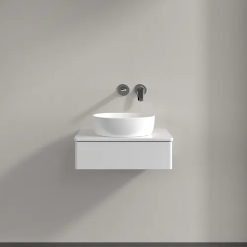 Bild von VILLEROY BOCH Antao Waschbeckenunterschrank, 1 Auszug, 600 x 190 x 500 mm, Front ohne Struktur, Glossy White Lacquer / Glossy White Lacquer #K07010GF