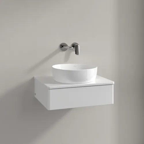 Bild von VILLEROY BOCH Antao Waschbeckenunterschrank, 1 Auszug, 600 x 190 x 500 mm, Front ohne Struktur, Glossy White Lacquer / Glossy White Lacquer #K07010GF