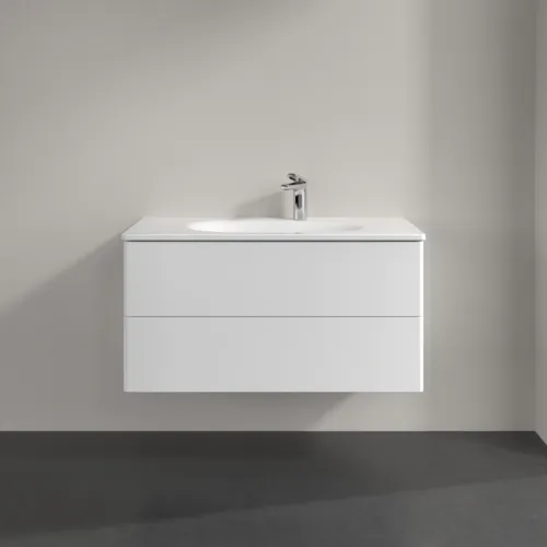 Bild von VILLEROY BOCH Antao Waschbeckenunterschrank, 2 Auszüge, 988 x 504 x 496 mm, Front ohne Struktur, White Matt Lacquer #K05000MT