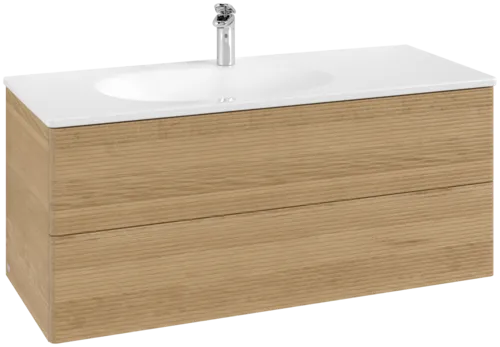 Picture of VILLEROY BOCH Antao Vanity unit, 2 pull-out compartments, 1188 x 504 x 493 mm, Front with grain texture, Honey Oak #K06100HN