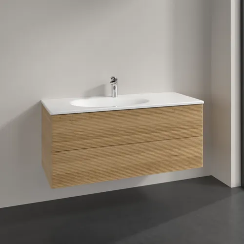 Bild von VILLEROY BOCH Antao Waschbeckenunterschrank, 2 Auszüge, 1188 x 504 x 493 mm, Front mit Struktur, Honey Oak #K06100HN