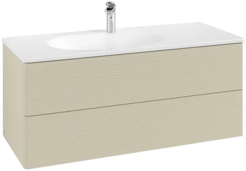 Bild von VILLEROY BOCH Antao Waschbeckenunterschrank, 2 Auszüge, 1188 x 504 x 493 mm, Front mit Struktur, Silk Grey Matt Lacquer #K06100HJ