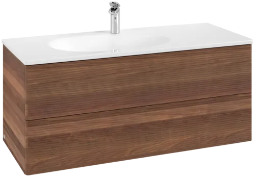 Picture of VILLEROY BOCH Antao Vanity unit, 2 pull-out compartments, 1188 x 504 x 493 mm, Front with grain texture, Warm Walnut #K06100HM