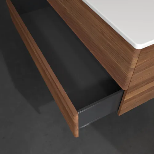 Picture of VILLEROY BOCH Antao Vanity unit, 2 pull-out compartments, 1188 x 504 x 493 mm, Front with grain texture, Warm Walnut #K06100HM