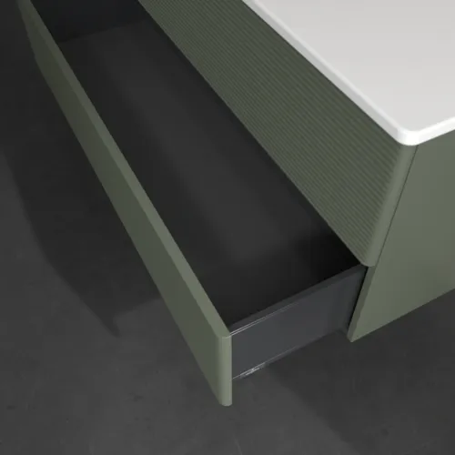 Bild von VILLEROY BOCH Antao Waschbeckenunterschrank, 2 Auszüge, 1188 x 504 x 493 mm, Front mit Struktur, Leaf Green Matt Lacquer #K06100HL